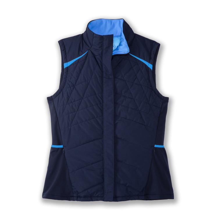 Brooks Women's Shield Hybrid Running Vest - Navy/Blue Bolt (IGPD53817)